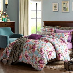 夢潔家紡 秋冬磨絨四件套 赫敏花園 藍(lán) 1.5m