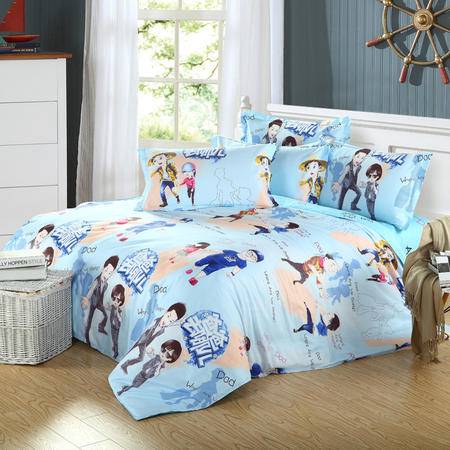 唯眠紡家紡全棉斜紋床上用品四件套 爸爸去哪兒主題，1.5米與1.8米通用四件套的完美之選